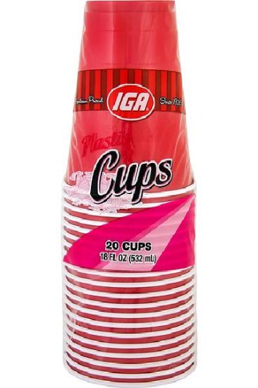Picture of Iga Plastic Cups 20 Cups 18 Oz