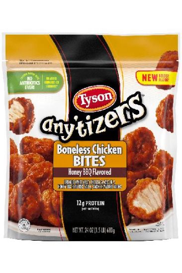 Picture of Tyson Any/'Tizers Boneless Chicken Bites Honey Bbq Flavor 24 Oz