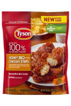 Picture of Tyson Fully Cooked Honey Bbq Flavor Chicken Strips 25 Oz
