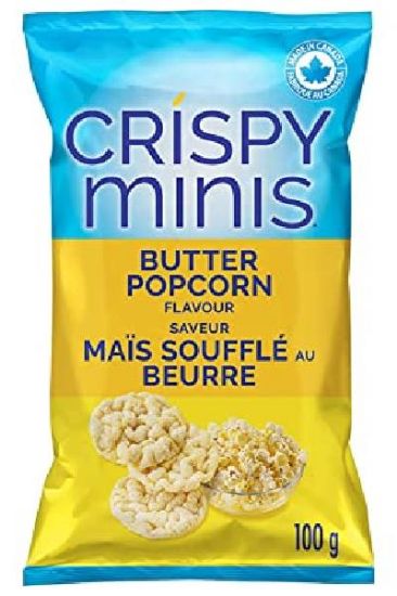 Picture of Quaker Crispy Minis Butter Popcorn Brown Rice Chips 100 Grams