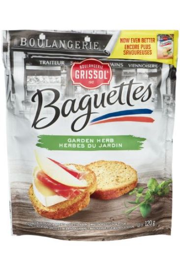 Picture of Grissol Garden Herb Baguettes Toasted Snack Bread 120 Grams