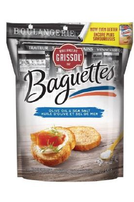 Picture of Grissol Olive Oil & Sea Salt Baguettes Toasted Snack Bread 120 Grams