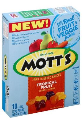 Picture of Mott/'s Fruitsations Tropical Fruit Snacks 10 Ct 226 Grams