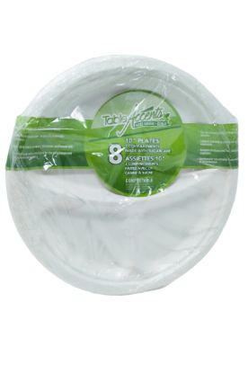 Picture of Table Accents 3 Compartment Compostable Paper Plates 8 Inch