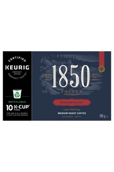 Picture of Folgers 1850 Pioneer Blend Medium Roast Coffee K Cup Pods 105 Grams