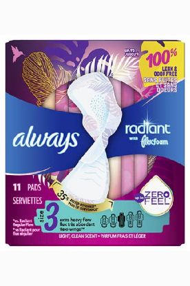 Picture of Always Radiant Extra Heavy Scented W/Wings Size 3 11 Ct