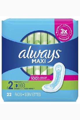 Picture of Always Long Maxi Non-Wing Size 2 22 Ct