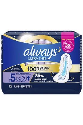 Picture of Always Ultra Thin Overnight Extra Heavy Size 5 24 Ct