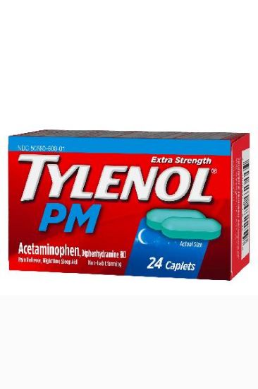 Picture of Tylenol Pm Pain Relief Caplets - Small 24 Ct