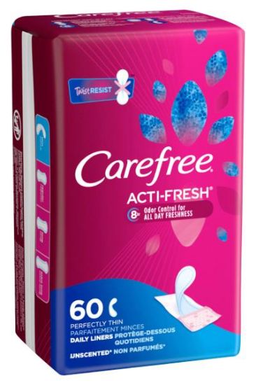 Picture of Carefree To Go Pantiliner Thin Unscented 60 Ct
