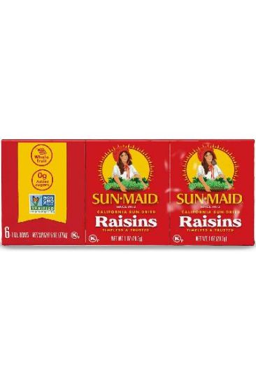 Picture of Sun Maid California Raisins 6pk 30 Grams