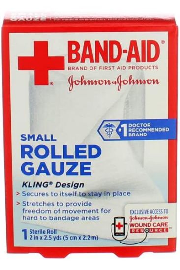 Picture of Johnson & Johnson Bandaid First Aid Roll Gauze 2 In X 2.5 Yd 1 Ct
