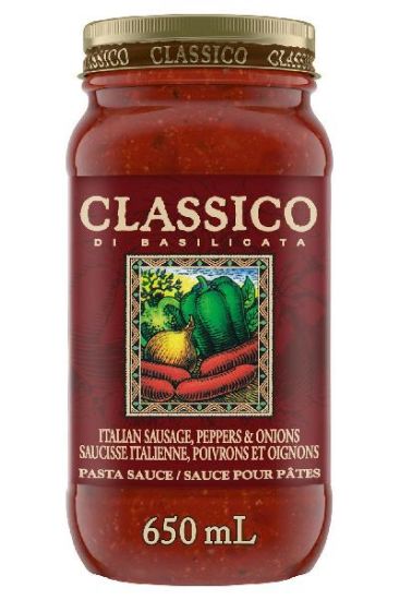 Picture of Classico Pasta Sauce - Italian Sausage Pepper Onion 650 Ml