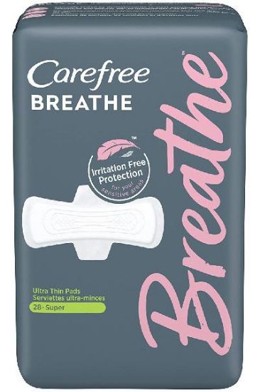 Picture of Carefree Breathe Ultra Thin Reg Pads Wings 15 Ct