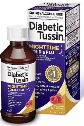 Picture of Diabetic Tussin Nighttime Cold & Flu Liquid 4 Oz