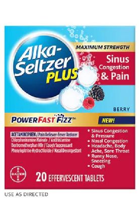 Picture of Alka Seltzer Plus Asp Max Strength Sinus Congestion & Pain 20 Ct