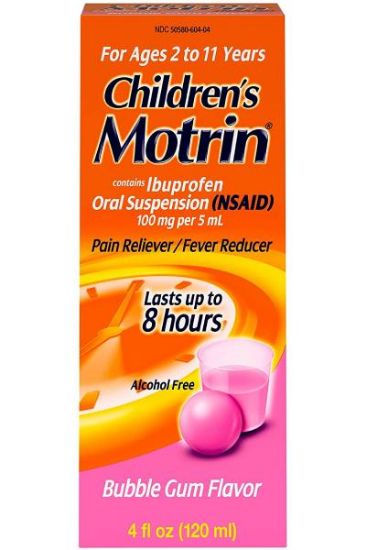 Picture of Motrin Children/'s Suspension Liquid Bubblegum 4 Oz