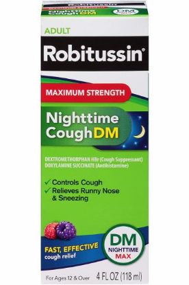 Picture of Robitussin Max Strength Nighttime Cough Dm Liquid 4 Oz