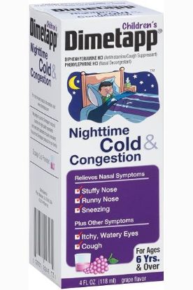 Picture of Dimetapp Nighttime Cold & Congestion Relief Liquid - Grape 4 Oz