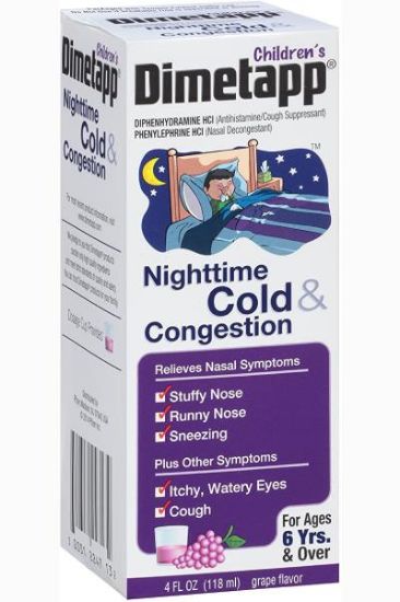 Picture of Dimetapp Nighttime Cold & Congestion Relief Liquid - Grape 4 Oz