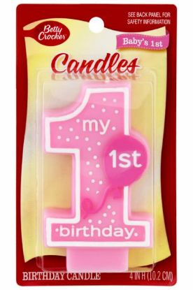 Picture of Betty Crocker Babys First Numeral Candle Girl 1 Ct