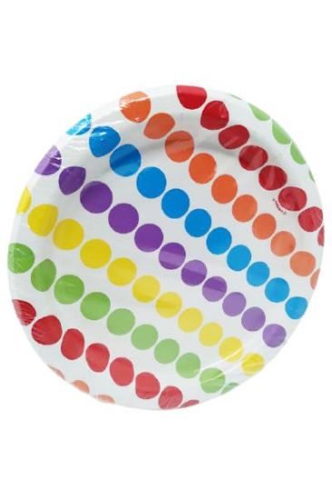 Picture of Unique Rainbow 7 Inch Plate 8 Ct