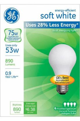 Picture of Ge Energy Efficient Soft White 53w A19 4 Ct