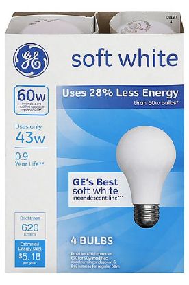 Picture of Ge Energy Efficient Soft White 43 W A19 4 Ct