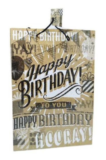 Picture of Unique Large Craft Paper Happy Birthday Gift Bag 1 Ct
