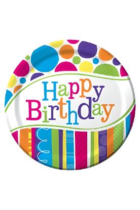 Picture of Unique Happy Birthday 7 Inch Plates 8 Ct