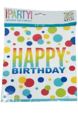 Picture of Unique Happy Birthday Loot Bags 8 Ct