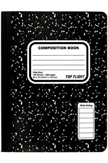 Picture of Top Flight Composition Notebook Wide Rule 100 Ct