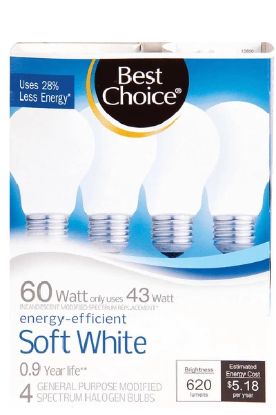 Picture of Best Choice Efficient Halogen Bulbs 4 Ct