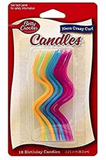 Picture of Betty Crocker Neon Crazy Curl Candles 12 Ct