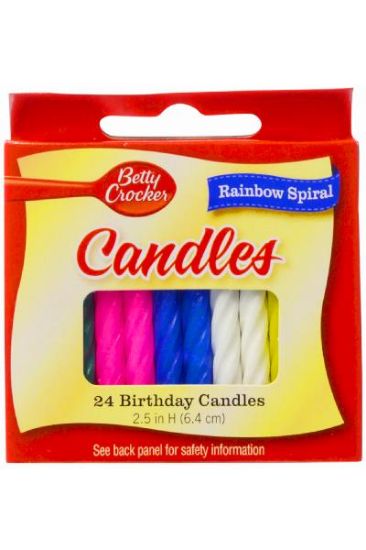 Picture of Betty Crocker Med Rainbow Birthday Candle 24 Ct