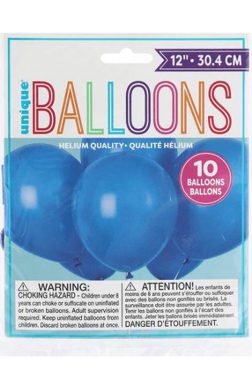 Picture of Unique Royal Blue Balloon 12 Inch 10 Ct