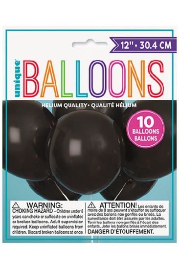 Picture of Unique Black Balloon 12 Inch 10 Ct