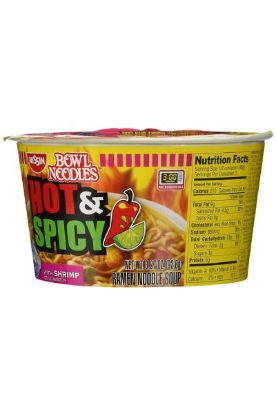 Picture of Nissin Hot & Spicy Shrimp Bowl Noodles 94 Grams