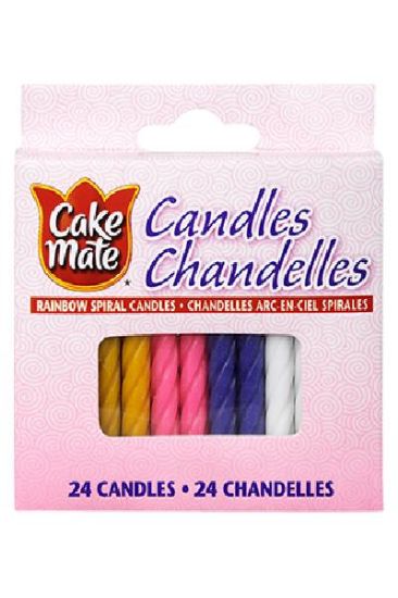 Picture of Cake Mate Rainbow Spiral Candles 24 Ct