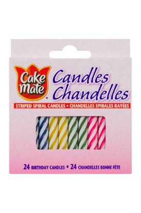 Picture of Cake Mate Striped Spiral Candles 24 Ct