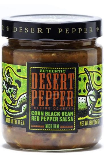 Picture of Desert Pepper Corn Black Bean Roasted Red Pepper Salsa Medium 16 Oz