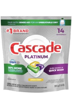 Picture of Cascades Platinum Lemon Scent Dishwasher Detergent 16 Ct