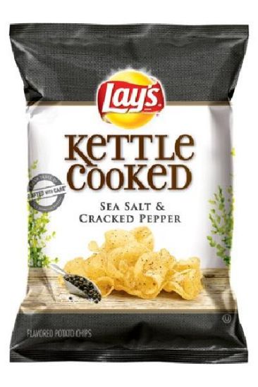 Picture of Lay/'s Kettle Cooked Sea Salt & Cracked Pepper Chips 6.5 Oz
