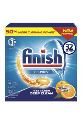 Picture of Finish Fast Action Deep Clean Gelpacs Orange Scent 32 Ct