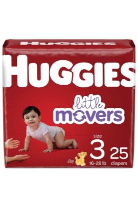 Picture of Huggies Little Movers Diapers Size 3 (16-28lb) 25 Ct