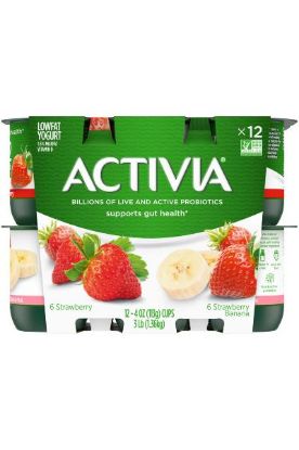 Picture of Activia Regular Strawberry/Banana 4 Pk