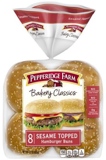 Picture of Pepperidge Farm Sesame Topped Hamburger Buns 8P 15 Oz