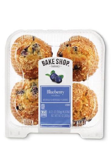 Picture of The Bake Shop Blueberry Muffins 4 Pk