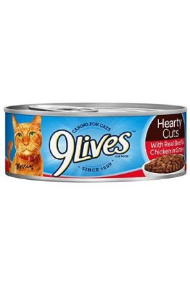 Picture of 9 Lives Hearty Cuts With Real Chicken & Beef Gravy 5.5 Oz