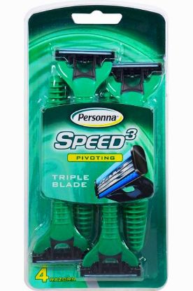 Picture of Personna Speed 3 Triple Blade Sensitive Skin Disposable Raz 4 Ct